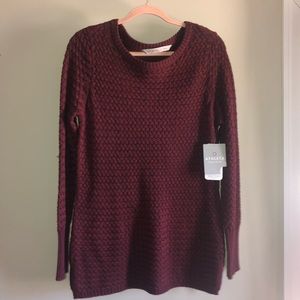 New Athleta Maroon Tunic Wool Knit Top